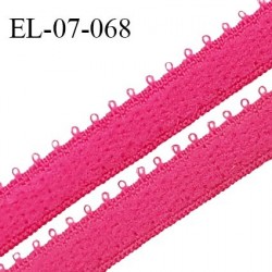 Elastique 7 mm bretelle et lingerie couleur rose bengale largeur 7 mm haut de gamme Fabriqué en France prix au mètre