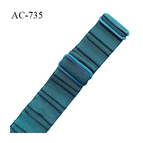 Bretelle 20 mm lingerie SG haut de gamme grande marque couleur bleu vert finition avec 2 barrettes prix à la pièce