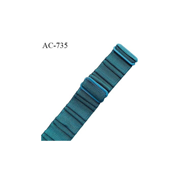 Bretelle 20 mm lingerie SG haut de gamme grande marque couleur bleu vert finition avec 2 barrettes prix à la pièce
