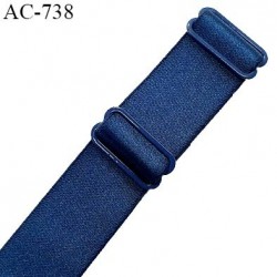 Bretelle 24 mm lingerie SG haut de gamme grande marque couleur bleu cobalt finition avec 2 barrettes prix à la pièce