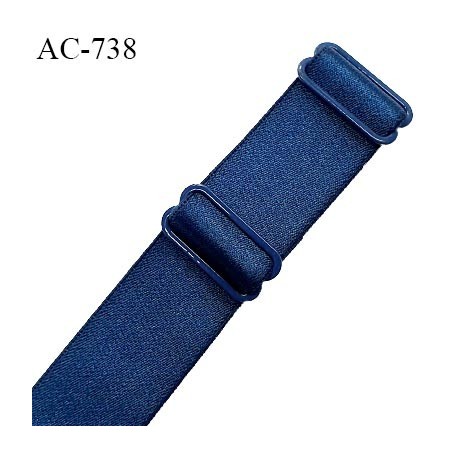 Bretelle 24 mm lingerie SG haut de gamme grande marque couleur bleu cobalt finition avec 2 barrettes prix à la pièce