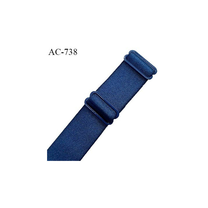Bretelle 24 mm lingerie SG haut de gamme grande marque couleur bleu cobalt finition avec 2 barrettes prix à la pièce