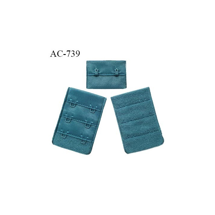 Agrafe 38 mm attache SG haut de gamme couleur bleu vert (vertigo) 3 rangées 2 crochets fabriqué en France prix à l'unité