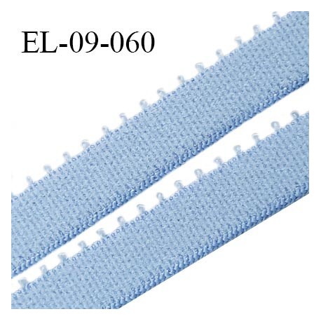 Elastique 9 mm bretelle et lingerie couleur bleu glacier largeur 9 mm haut de gamme Fabriqué en France prix au mètre