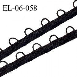 Elastique boutonnière picot 6 mm spécial lingerie haut de gamme couleur noir fabriqué en France largeur 6 mm prix au mètre