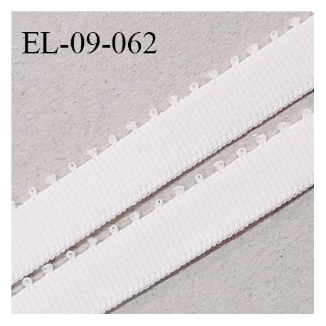 Elastique 9 mm bretelle et lingerie couleur blanc cassé (talc) largeur 9 mm haut de gamme Fabriqué en France prix au mètre