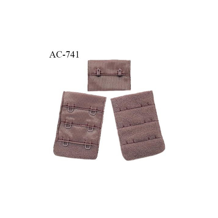 Agrafe 38 mm attache SG haut de gamme couleur macchiato 3 rangées 2 crochets fabriqué en France prix à l'unité