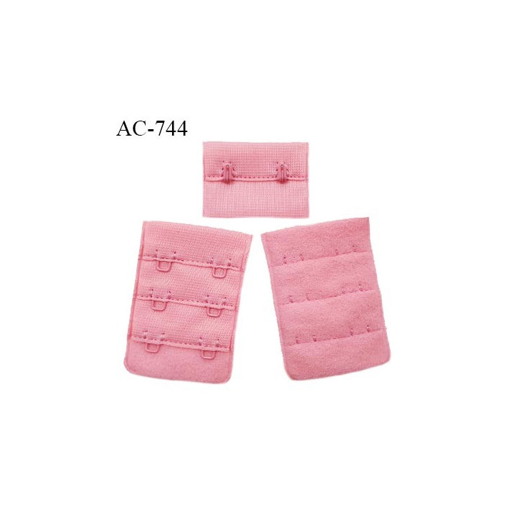 Agrafe 38 mm attache SG haut de gamme couleur fraise 3 rangées 2 crochets fabriqué en France prix à l'unité