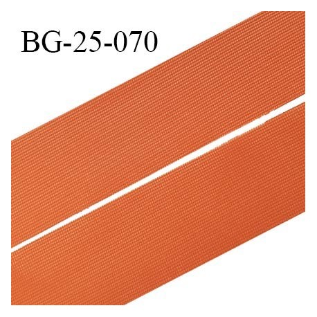 Droit fil à plat 26 mm spécial lingerie et prêt à porter couleur orange cuivrée grande marque fabriqué en France prix au mètre