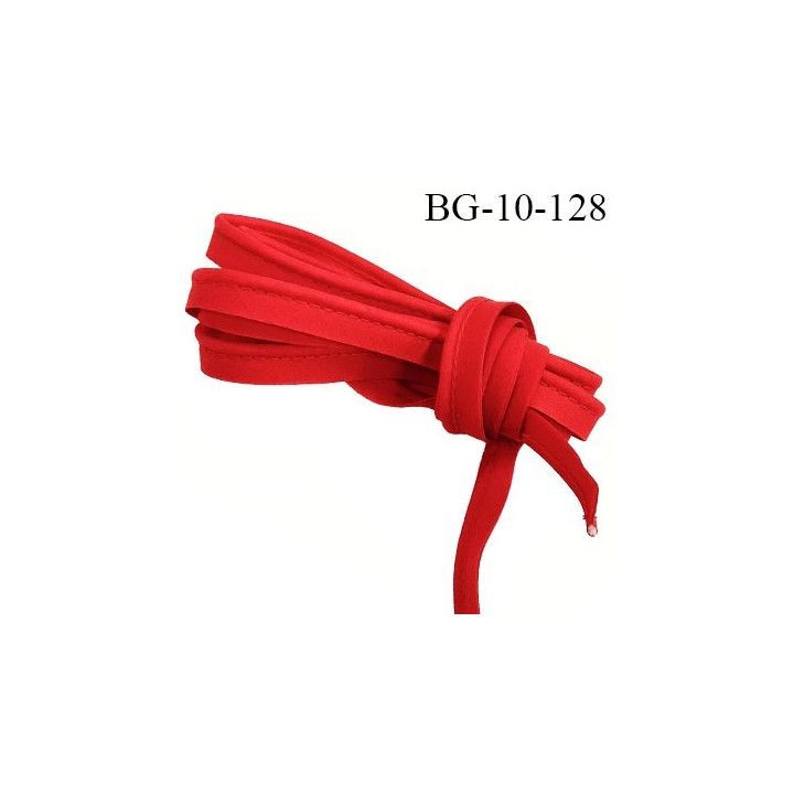 Passepoil 10 mm couleur rouge largeur 10 mm  lien coton intérieur 2 mm  largeur 10 mm  prix du mètre