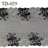 Dentelle broderie sur tulle 21 cm très haut de gamme largeur 21 cm couleur noir très belle prix pour 10 cm