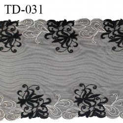 Dentelle broderie sur tulle 29 cm très haut de gamme largeur 29 cm couleur noir très belle prix pour 1 mètre