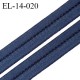 Elastique lingerie 14 mm très haut de gamme pré plié avec picots couleur bleu indigo fabriqué en France prix au mètre