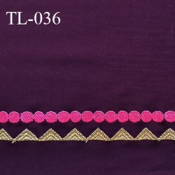 Tissu lycra 33 cm élasthanne spécial lingerie et maillot de bain couleur aubergine avec bande brodée prix pour 10 cm