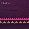 Tissu lycra 33 cm élasthanne spécial lingerie et maillot de bain couleur aubergine avec bande brodée prix pour 10 cm