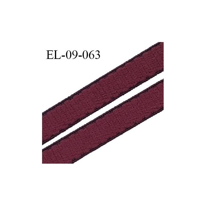 Elastique 9 mm bretelle et lingerie couleur bordeaux largeur 9 mm haut de gamme Fabriqué en France prix au mètre
