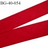 Biais à plat 40 mm à plier couleur rouge composition 65% polyester et 35 % coton largeur 40 mm prix au mètre