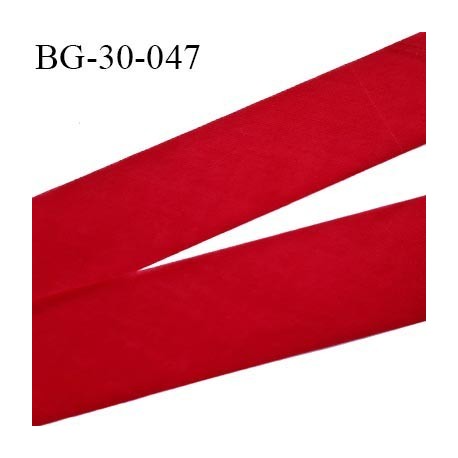 Biais à plat 30 mm à plier couleur rouge composition 65% polyester et 35 % coton largeur 30 mm prix au mètre