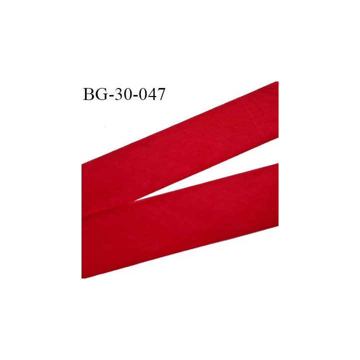 Biais à plat 30 mm à plier couleur rouge composition 65% polyester et 35 % coton largeur 30 mm prix au mètre