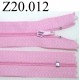 fermeture éclair longueur 20 cm couleur rose non séparable zip nylon largeur 2.5 cm