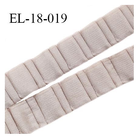 Elastique 18 mm bretelle et lingerie brillant très belle qualité 40 % d'élasticité couleur brume rosée froncé prix au mètre