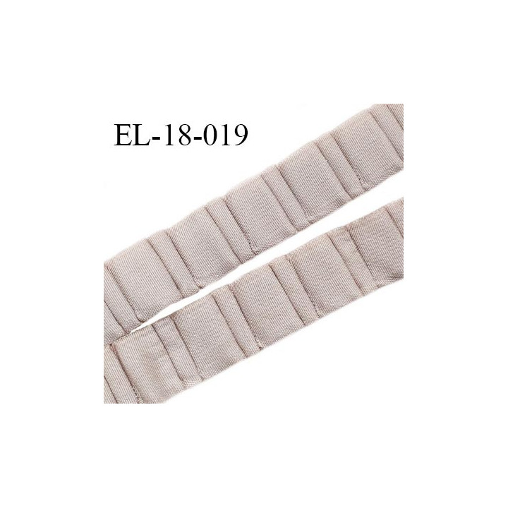 Elastique 18 mm bretelle et lingerie brillant très belle qualité  40 % d'élasticité couleur brume rosée froncé prix au mètre
