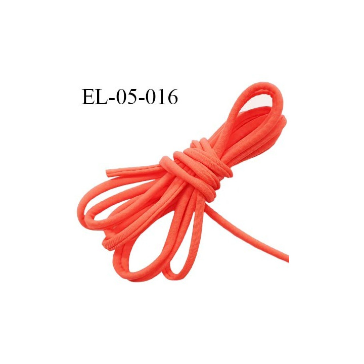 Cordon élastique 5 mm ou cache armature underwire casing galon couleur orange nectarine lycra extensible prix au mètre