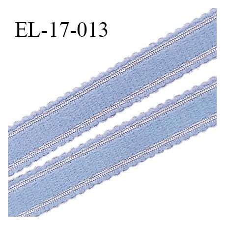 Elastique 17 mm bretelle et lingerie couleur bleu ciel fabriqué en France pour une grande marque largeur 17 mm prix au mètre