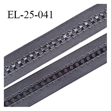 Elastique 24 mm bretelle et lingerie couleur titane fabriqué en France pour une grande marque largeur 24 mm prix au mètre