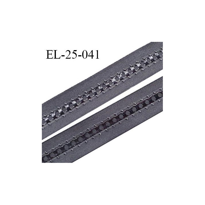 Elastique 24 mm bretelle et lingerie couleur titane fabriqué en France pour une grande marque largeur 24 mm prix au mètre