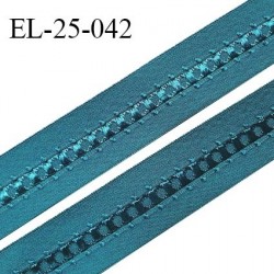 Elastique 24 mm bretelle et lingerie couleur bleu vert fabriqué en France pour une grande marque largeur 24 mm prix au mètre