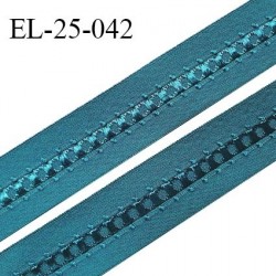 Elastique 24 mm lingerie couleur bleu vert fabriqué en France pour une grande marque largeur 24 mm prix au mètre