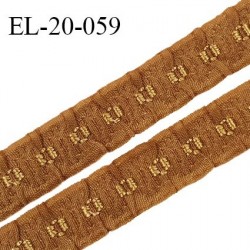 Elastique 19 mm froncé bretelle et lingerie couleur havane élasticité 40 % dessous très doux largeur 19 mm prix au mètre