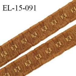 Elastique 16 mm froncé bretelle et lingerie couleur havane élasticité 40 % dessous très doux largeur 16 mm prix au mètre