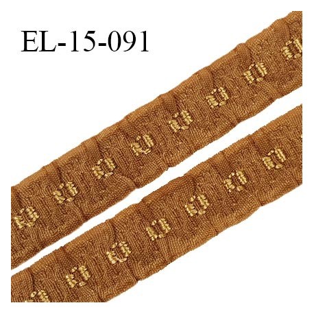 Elastique 16 mm froncé bretelle et lingerie couleur havane élasticité 40 % dessous très doux largeur 16 mm prix au mètre