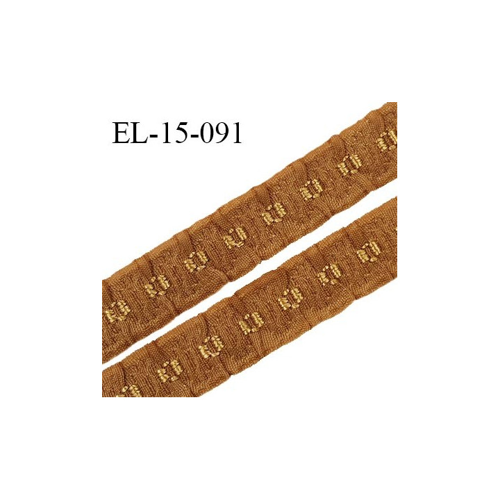 Elastique 16 mm froncé bretelle et lingerie couleur havane élasticité 40 % dessous très doux largeur 16 mm prix au mètre