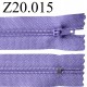fermeture éclair longueur 20 cm couleur mauve non séparable zip nylon largeur 2.5 cm