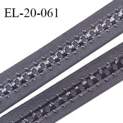Elastique 19 mm bretelle et lingerie couleur titane fabriqué en France pour une grande marque largeur 19 mm prix au mètre