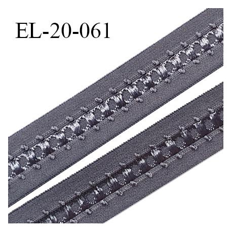 Elastique 19 mm bretelle et lingerie couleur titane fabriqué en France pour une grande marque largeur 19 mm prix au mètre