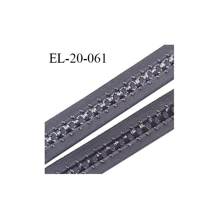 Elastique 19 mm bretelle et lingerie couleur titane fabriqué en France pour une grande marque largeur 19 mm prix au mètre