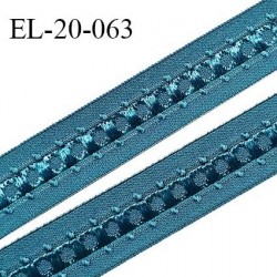 Elastique 19 mm bretelle et lingerie couleur bleu vert (vertigo) fabriqué en France pour une grande marque prix au mètre