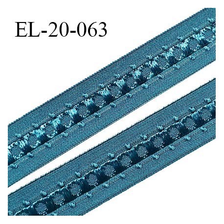 Elastique 19 mm bretelle et lingerie couleur bleu vert (vertigo) fabriqué en France pour une grande marque prix au mètre