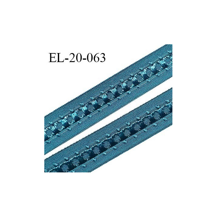 Elastique 19 mm bretelle et lingerie couleur bleu vert (vertigo) fabriqué en France pour une grande marque prix au mètre