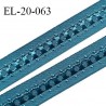 Elastique 19 mm bretelle et lingerie couleur bleu vert (vertigo) fabriqué en France pour une grande marque prix au mètre