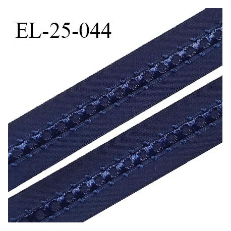 Elastique 24 mm bretelle et lingerie couleur bleu nuit fabriqué en France pour une grande marque largeur 24 mm prix au mètre