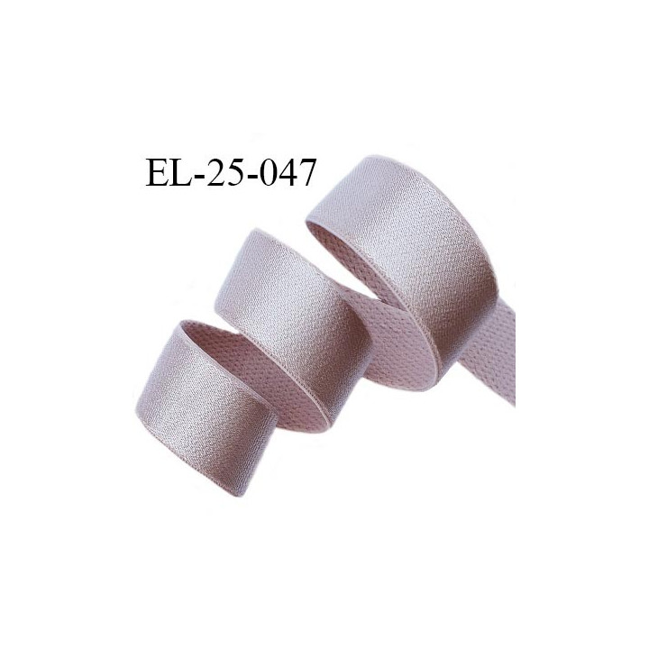 Elastique 24 mm bretelle et lingerie couleur brume rosée brillant fabriqué en France pour une grande marque prix au mètre