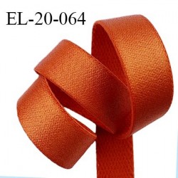 Elastique 19 mm bretelle et lingerie couleur orange cuivré brillant fabriqué en France pour une grande marque prix au mètre