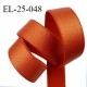 Elastique 24 mm bretelle et lingerie couleur orange cuivré brillant fabriqué en France pour une grande marque prix au mètre