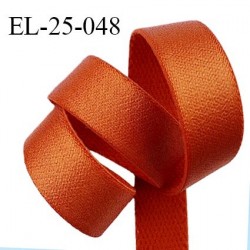 Elastique 24 mm lingerie couleur orange cuivré brillant fabriqué en France pour une grande marque prix au mètre