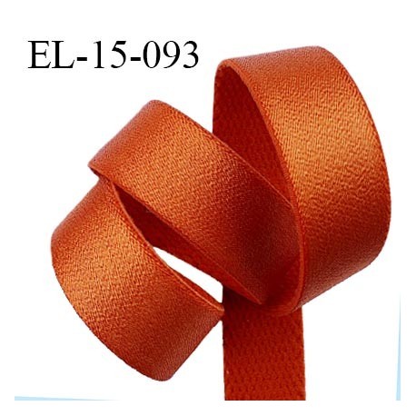 Elastique 16 mm bretelle et lingerie couleur orange cuivré brillant fabriqué en France pour une grande marque prix au mètre